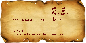 Rothauser Euszták névjegykártya